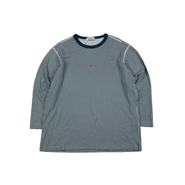 Stone Island Marina 2018 Blue Striped Longsleeve Top - 3XL