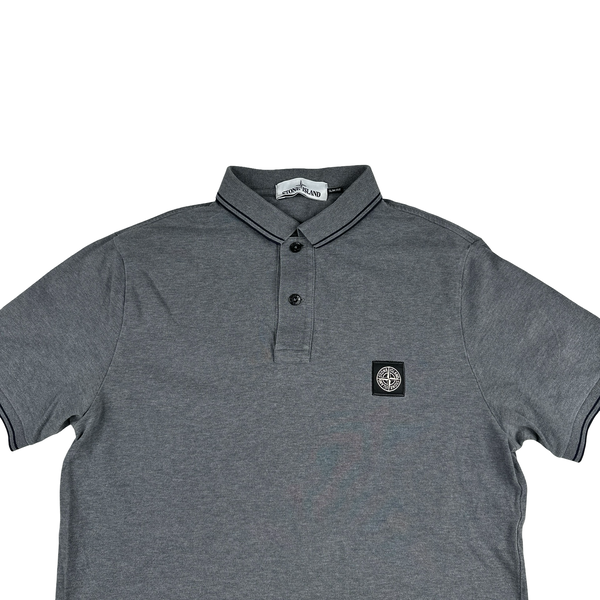 Stone Island Grey Short Sleeve Polo Shirt - Large
