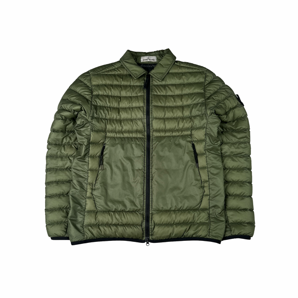 Stone Island 2022 Bio Based Ripstop Nylon Down Green Jacket - Medium