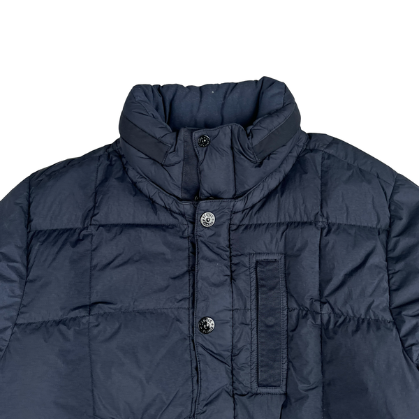 Stone Island 2019 Navy Garment Dyed Crinkle Reps Puffer Jacket - Medium