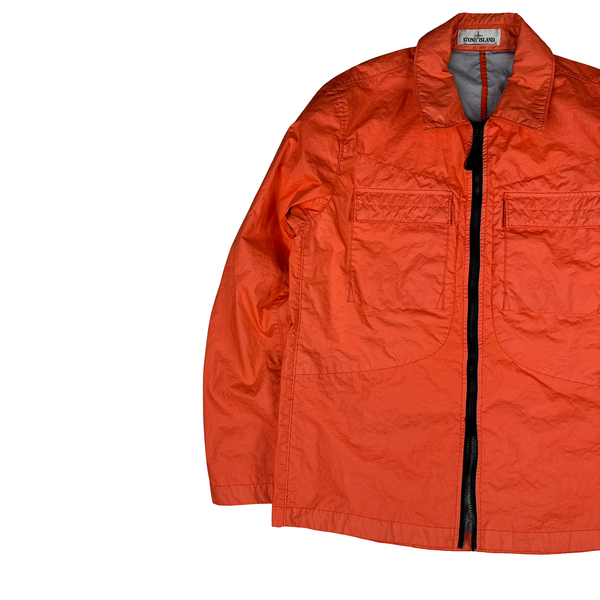 Stone Island 2022 Coral Membrana Light Zipped Overshirt - Large