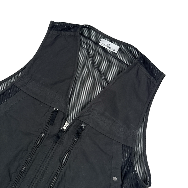 Stone Island 2024 Black David Light-TC Poly Net Gilet - Large