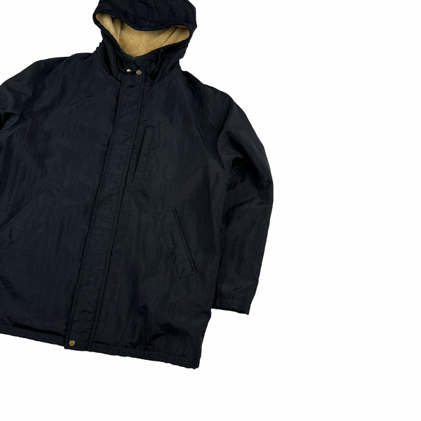 CP Company 1995 Thick Nylon Vintage Fleece Lined Hooded Jacket - Large