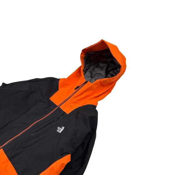 North Face Orange Gore Tex Colour Block Hooded Jacket - Small
