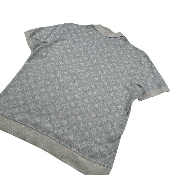Louis Vuitton Grey Cotton Monogram Polo Shirt - Small