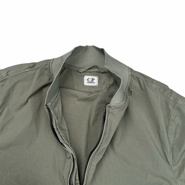 CP Company Grey Nycra Lens View Bomber Jacket - Medium