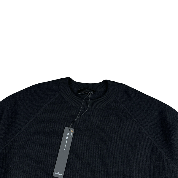 Stone Island 2025 Ghost Black Cashmere Crewneck Knit Jumper - 3XL