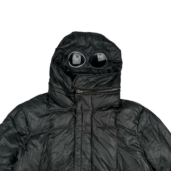 CP Company Down Filled Quilted Lined Black Goggle Puffer Jacket - Medium