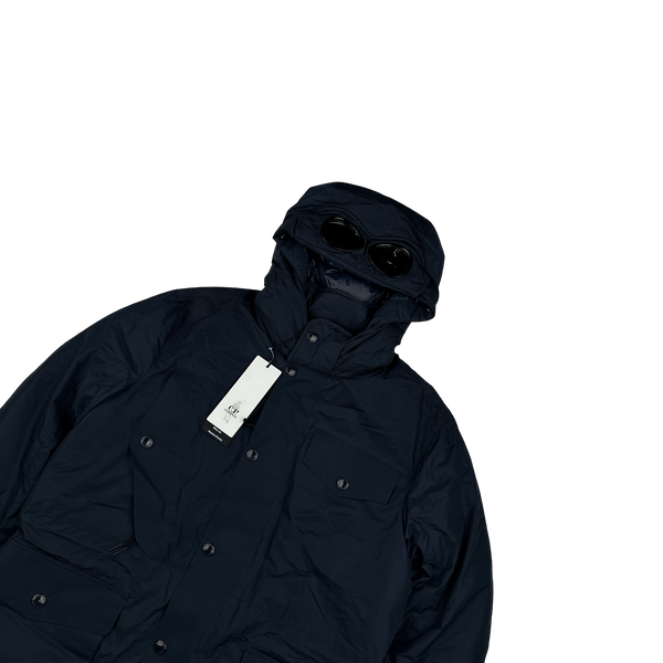 CP Company Navy Micro M Down Filled Goggle Jacket - Small