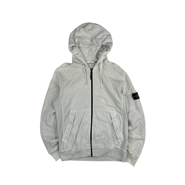 Stone Island 2014 White Zipped Hoodie - XL