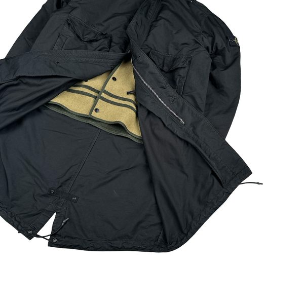 Stone Island Black David TC Blanket Lined Fishtail Parka Jacket - XL