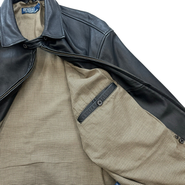 Ralph Lauren Brown Heavyweight Leather Jacket - XL