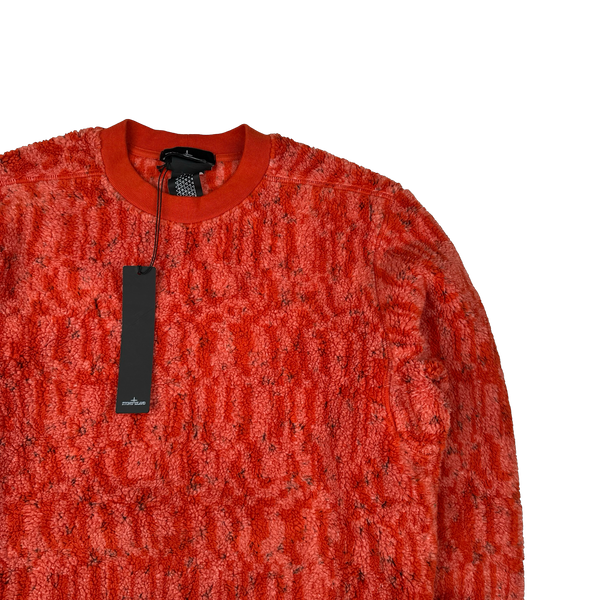 Stone Island 2019 Shadow Project Lava Teddy Fleece Crewneck Pullover - Medium