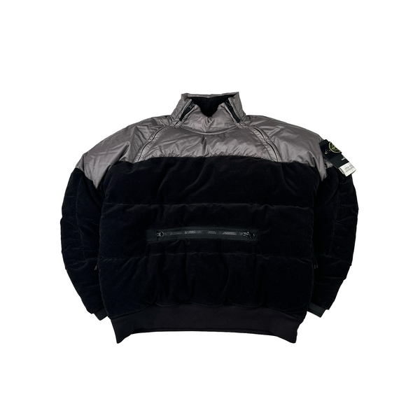 Stone Island 2018 Grey Cotton Velvet Down TC Reverse Lamy Flock Puffer - Large