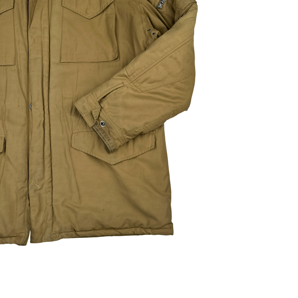Ralph Lauren Beige Quilted Fleece Lining Collard Jacket - XL