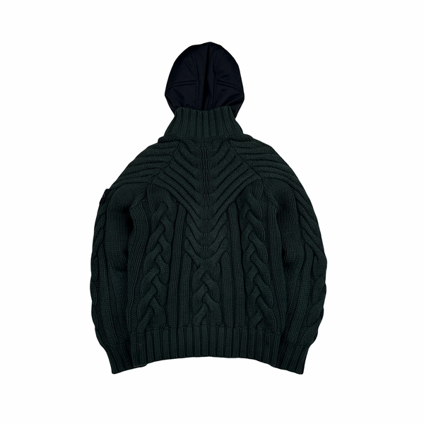 Stone Island 2016 Green President Knit Dutch Rope Zipped Jumper - Small