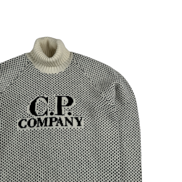 CP Company Vintage Style Patterned Roll Neck Wool Knit - XL