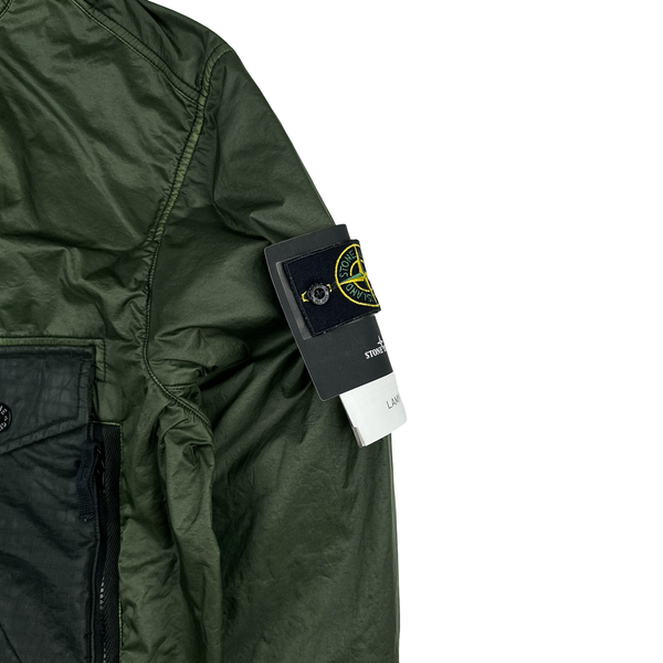 Stone Island 2020 Green Lamy Flock Velour Lining Jacket - Large