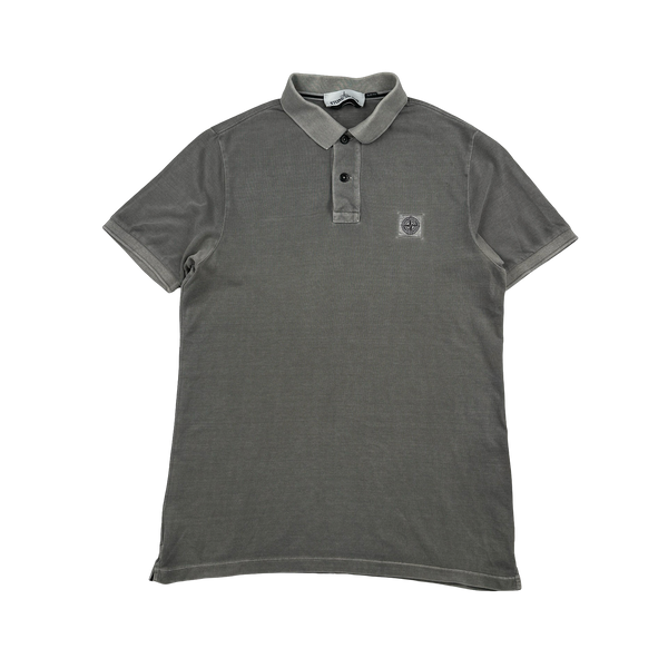 Stone Island Grey Short Sleeve Polo Shirt - Medium
