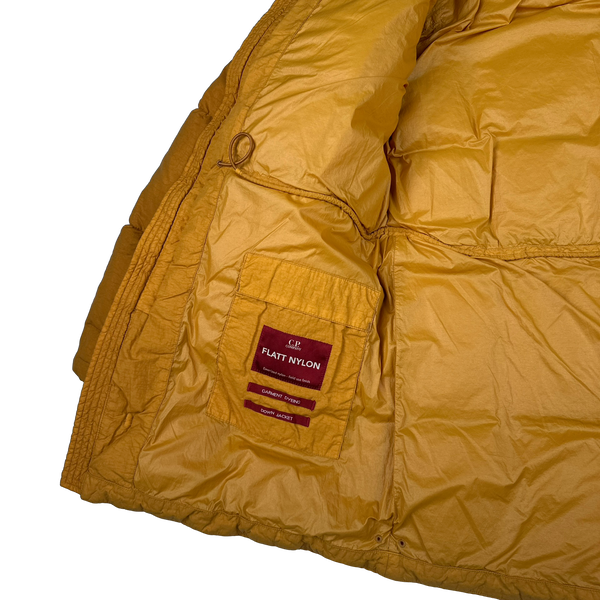 CP Company Orange Flatt Nylon Down Filled Lens Viewer Puffer Jacket - Small