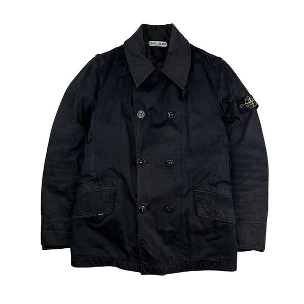 Stone Island 2010 Navy Raso Gommato Down Lined Jacket - Small