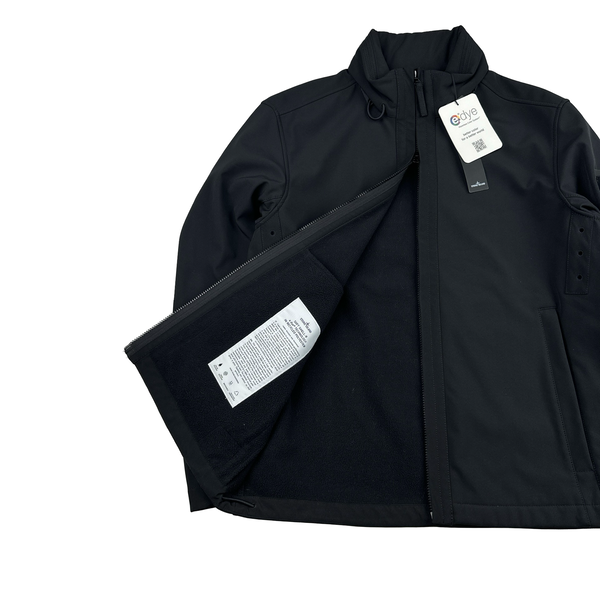 Stone Island 2023 Black Soft Shell R e.Dye Fleece Lined Zipped Jacket - Large