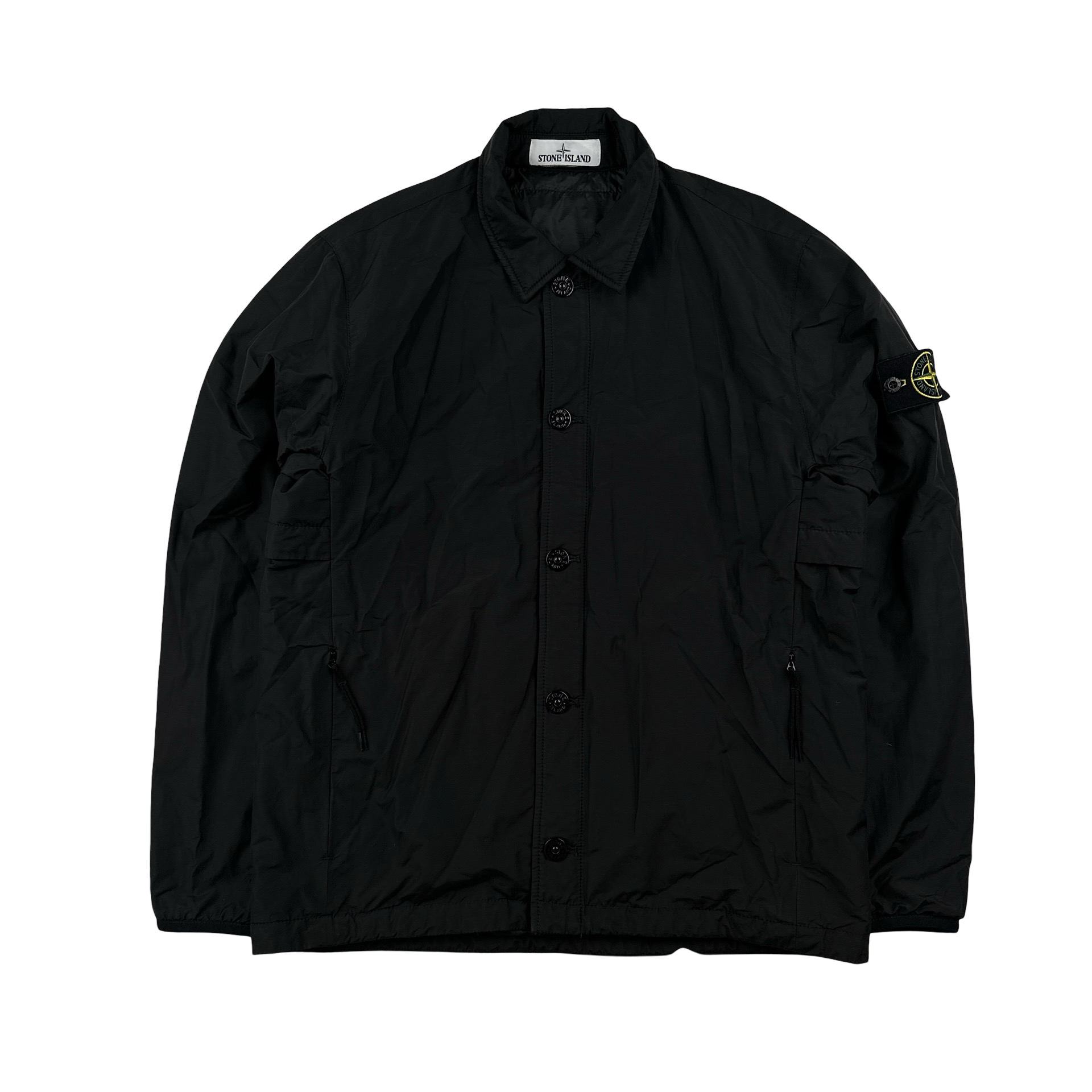 Stone Island 2021 Black Primaloft Lined Collared Coach Jacket