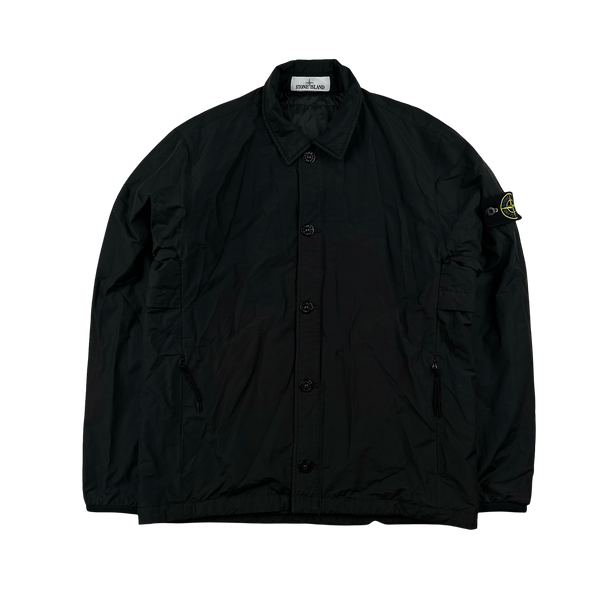 Stone Island 2021 Black Primaloft Lined Collared Coach Jacket - Medium
