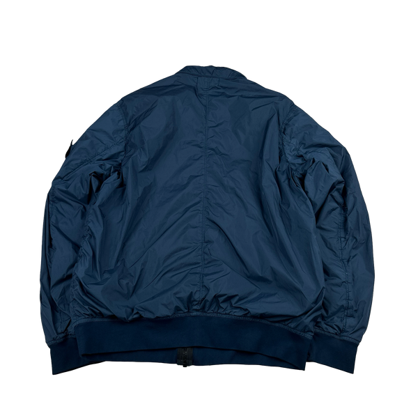 Stone Island 2020 Blue Crinkle Reps Bomber Jacket - Large