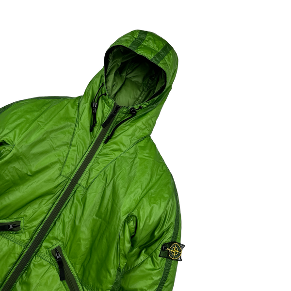 Stone Island 2007 Green Mesh Badge Down Puffer Jacket - Medium