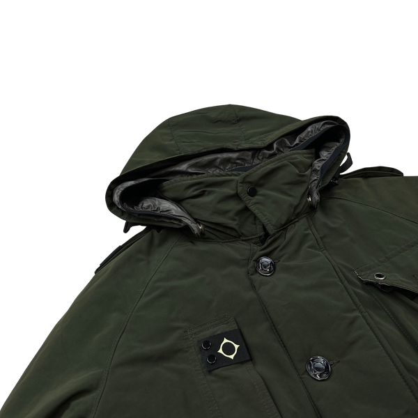 Ma Strum Khaki Quilted Down Parka Jacket - Large
