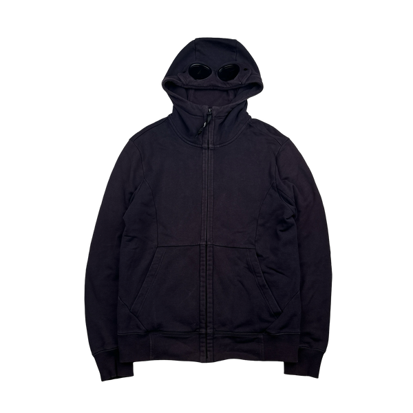 CP Company Navy Goggle Cotton Zip Up Hoodie - Large