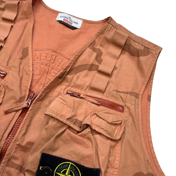 Stone Island Supreme Brushed Cotton 2C Camo OVD Vest - XL