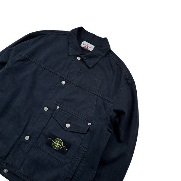 Stone Island x Supreme 2023 Navy Bull Denim TC Jacket - Large