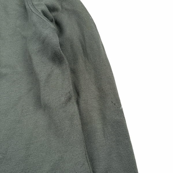 Prada Khaki Cotton Knitted Red Tab Zipped Hoodie - Large