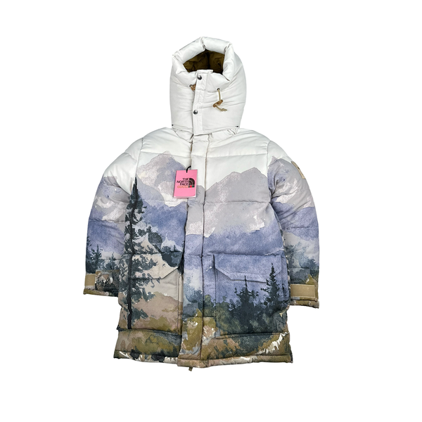 North Face X Gucci Mountain Print Down Filled Down Hooded Puffer Jacket - Small