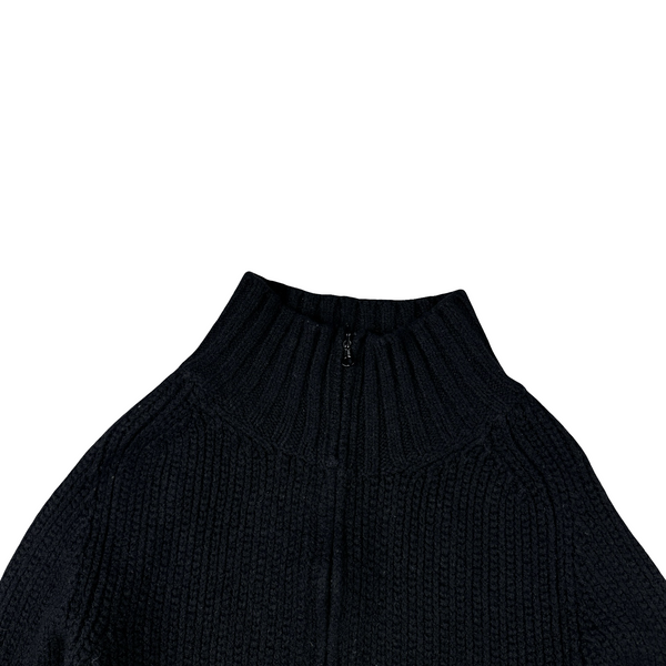 Stone Island 2001 Black Heavyweight Knitted Jumper - Small