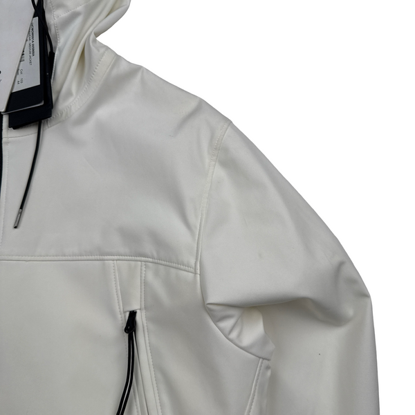 CP Company White Soft Shell R Goggle Hooded Zipped Jacket - XS