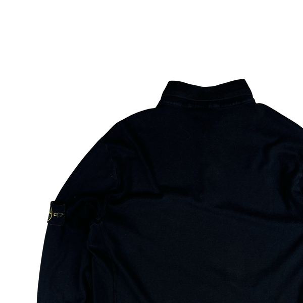 Stone Island 2020 Black Cotton Long Sleeve Polo Shirt - XL