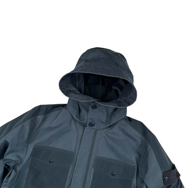 Stone Island 2017 Navy Waterproof Down Lined Ghost Tank Shield Jacket - Large