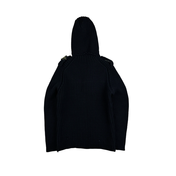 Stone Island Heavyweight Thick Hooded Quarter Zipped Knit - Medium