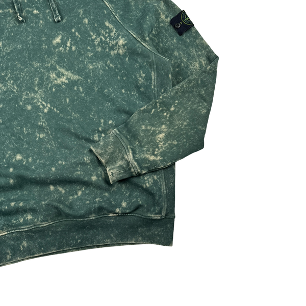 Stone Island 2021 Green Cotton Camo OVD Pullover Hoodie - Large