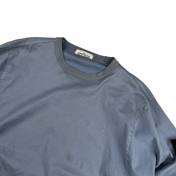 Stone Island 2021 Lilac Brushed Cotton Cargo Pullover Overshirt - Medium
