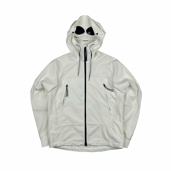 CP Company White Shell R Goggle Jacket - Large