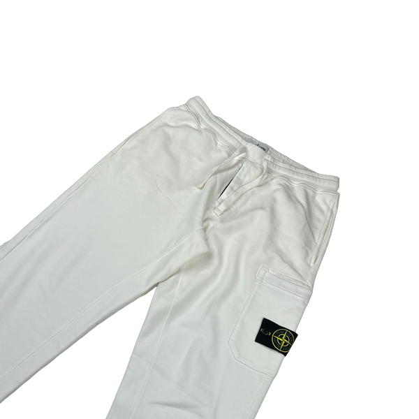 Stone Island 2021 White Tracksuit Bottoms - Large