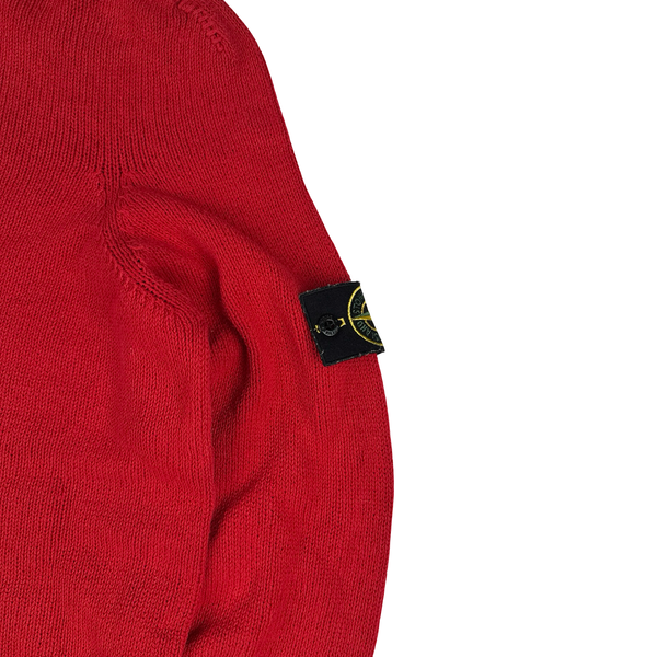 Stone Island 2004 Red Cotton Knit Jumper - XXL