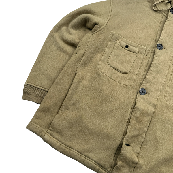 Stone Island 1999 Beige Fleece Lined Vintage Buttoned Jumper