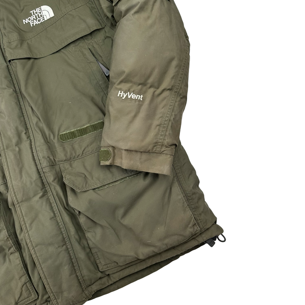North Face Khaki Hyvent McMurdo Down Filled Parka Jacket - Large