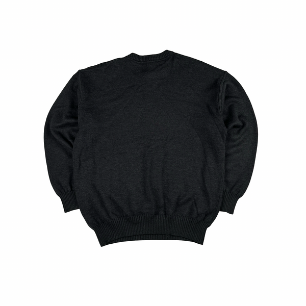 Paul & Shark Grey Thick Wool Logo Buttoned Collar Crewneck - XXL