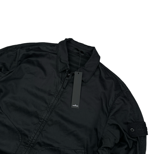 Stone Island 2022 Black Ghost Stretch Cotton Overshirt - XL